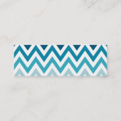 Carte De Visite Mini Couleur bleu blanc Chevron motifs géométriques (Dos)