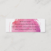 Carte De Visite Mini Couleur d'eau rose Texte chic (Dos)