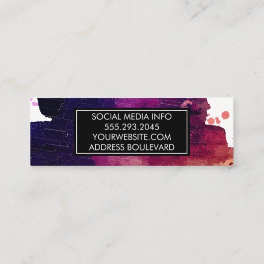 Carte De Visite Mini Couleur expressive brossée (Dos)