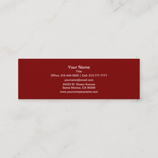 Carte De Visite Mini Couleur solide Maroon (Dos)