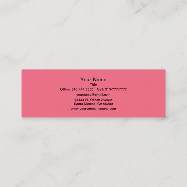 Carte De Visite Mini Couleur solide rose pastèque (Dos)