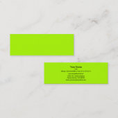 Carte De Visite Mini Couleur solide vert fluorescent (Devant / Derrière)