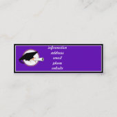 Carte De Visite Mini Couleurs de l'école de Casquette de grade pourpre (Dos)