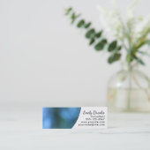 Carte De Visite Mini Courbe blanche au-dessus d'image bleue ; (Debout devant)