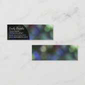 Carte De Visite Mini Courbe noire au-dessus de Bokeh vert et pourpre (Devant / Derrière)