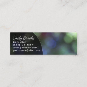 Carte De Visite Mini Courbe noire au-dessus de Bokeh vert et pourpre