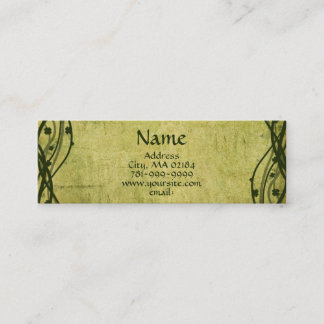 Carte De Visite Mini Coutume celtique verte de parchemin de shamrock de