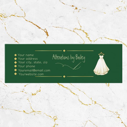 Carte de visite mini couture alterations Émeraude