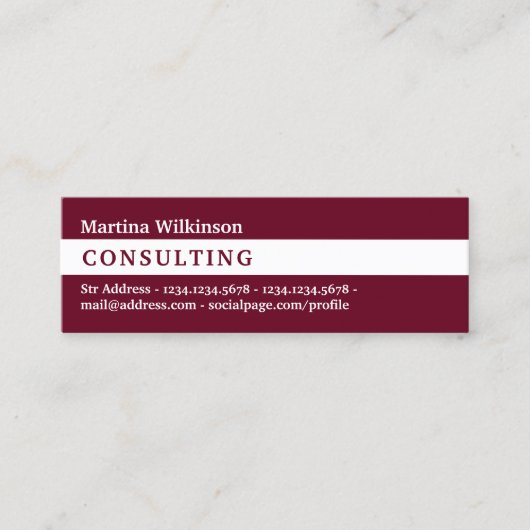 Carte De Visite Mini Couverture horizontale de la ligne de bande (Devant)