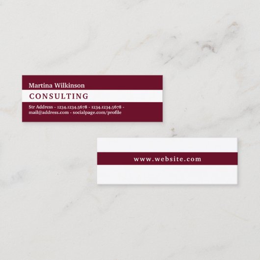 Carte De Visite Mini Couverture horizontale de la ligne de bande (Devant / Derrière)