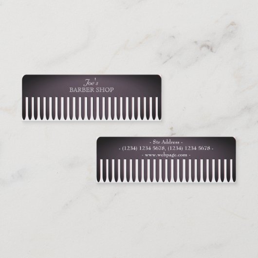 Carte De Visite Mini Couverture professionnelle drôle de salon de (Devant / Derrière)