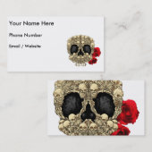Carte De Visite Mini crâne de sucre de squelettes (Devant / Derrière)