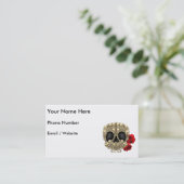 Carte De Visite Mini crâne de sucre de squelettes (Debout devant)