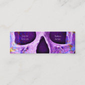 Carte De Visite Mini Crâne gothique Visage bleu violet Tatouage Boutiqu (Devant)