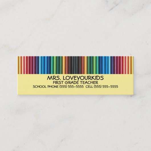 Carte De Visite Mini Crayons colorés (Devant)