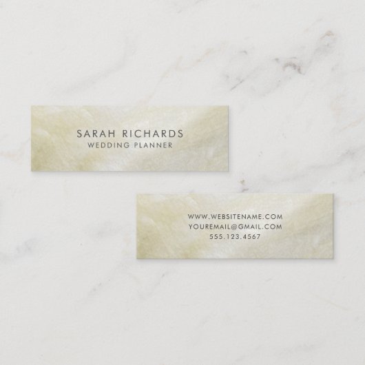 Carte De Visite Mini Cream Mother of Pearl Simple Shell (Devant / Derrière)