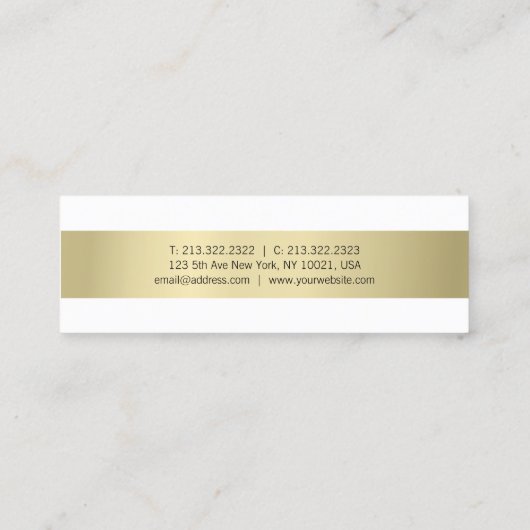 Carte De Visite Mini Créatif Professionnel Simple Plat Or Moderne (Dos)