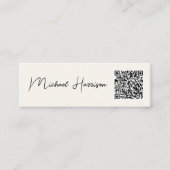 Carte De Visite Mini Création de code QR Professional de script moderne (Devant)