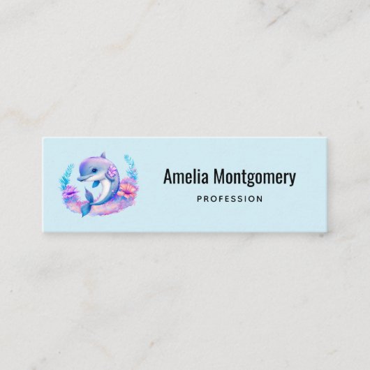Carte De Visite Mini Créature Mer Dauphin Cute (Devant)
