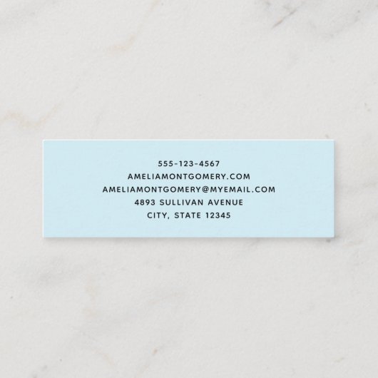 Carte De Visite Mini Créature Mer Dauphin Cute (Dos)