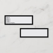 Carte De Visite Mini Créez votre propre (Devant / Derrière)