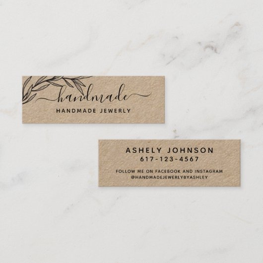 Carte De Visite Mini Créez votre propre laurier Feuille vert (Devant / Derrière)