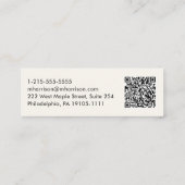 Carte De Visite Mini Crème de code QR professionnelle moderne minimale (Dos)