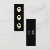 Carte De Visite Mini Crème et crâne noir. Style Primitif. (Devant / Derrière)