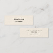 Carte De Visite Mini Crème Signature Simple Simple Simple Simple Minima (Devant / Derrière)