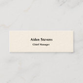 Carte De Visite Mini Crème Signature Simple Simple Simple Simple Minima (Devant)