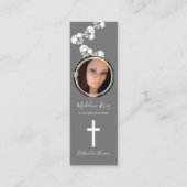 Carte De Visite Mini Croix des funérailles commémoratives Photo Floral (Devant)