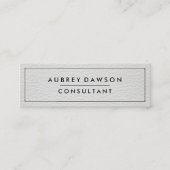 Carte De Visite Mini Cuir blanc pointu (Devant)