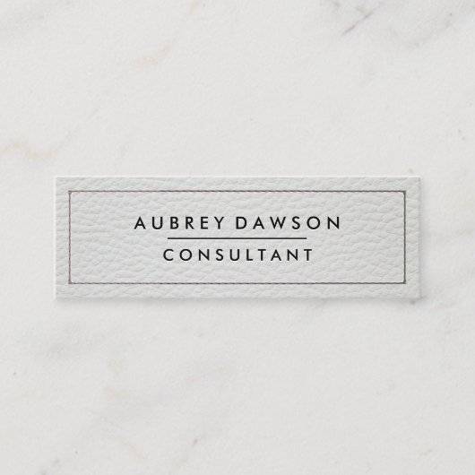 Carte De Visite Mini Cuir blanc pointu (Devant)