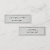 Carte De Visite Mini Cuir blanc pointu (Devant / Derrière)