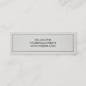 Carte De Visite Mini Cuir blanc pointu (Dos)