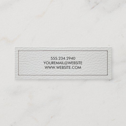 Carte De Visite Mini Cuir blanc pointu (Dos)