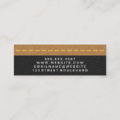 Carte De Visite Mini Cuir Brun et Noir | Brodé (Dos)