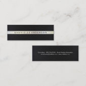 Carte De Visite Mini Cuir élégant avec finition métallique de luxe (Devant / Derrière)