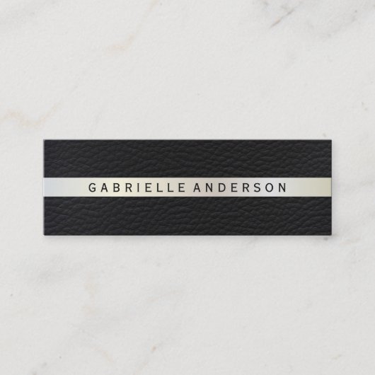 Carte De Visite Mini Cuir élégant avec finition métallique de luxe (Devant)