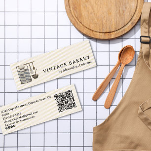 Carte De Visite Mini Cuisine vintage Ustensiles Rétro Boulangerie Pâtis