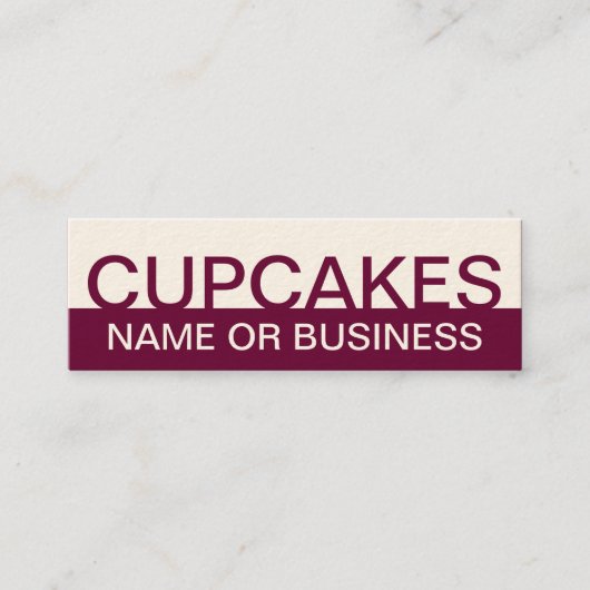 Carte De Visite Mini CUPCAKES en gras (personnalisable en couleur) (Devant)