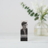 Carte De Visite Mini Custom Barber Contact Card with QR Code (Debout devant)