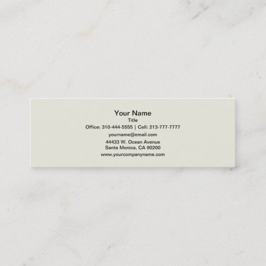 Carte De Visite Mini Customise de couleur solide ivoire (Dos)