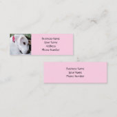 Carte De Visite Mini Cute Labrador Mix Chien Rose Élégant (Devant / Derrière)