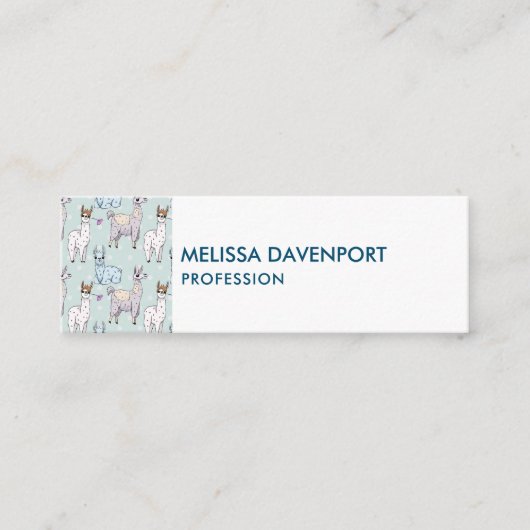 Carte De Visite Mini Cute Llama Motif Pois (Devant)