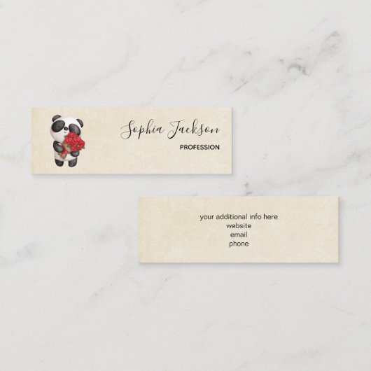 Carte De Visite Mini Cute Panda (Devant / Derrière)