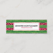 Carte De Visite Mini Cute pastèque Motif rose et vert (Devant)