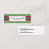 Carte De Visite Mini Cute pastèque Motif rose et vert (Devant / Derrière)