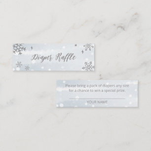 Carte De Visite Mini Cute Snowflakes Hiver Baby shower Déchets Raffin