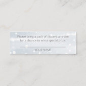Carte De Visite Mini Cute Snowflakes Hiver Baby shower Déchets Raffin (Dos)